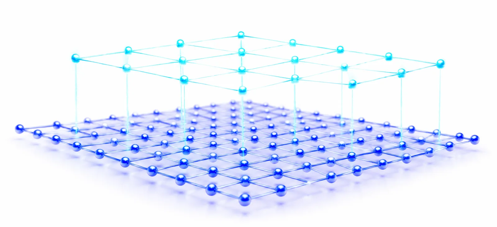 Two connected network layers representing Layer 1 and Layer 2 blockchain scaling